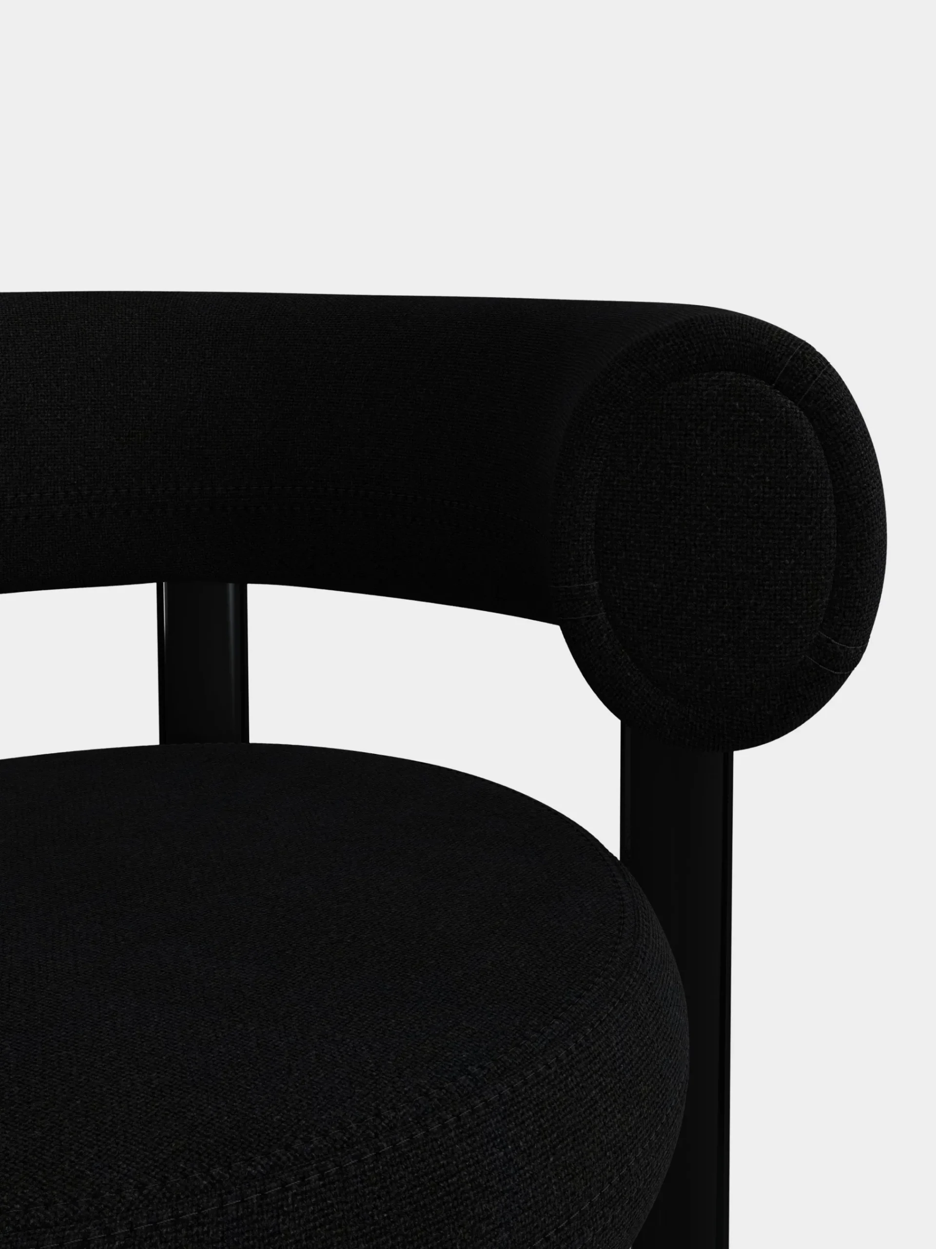 Tom Dixon Dining Chairs*Fat Black Steel Dining Chair