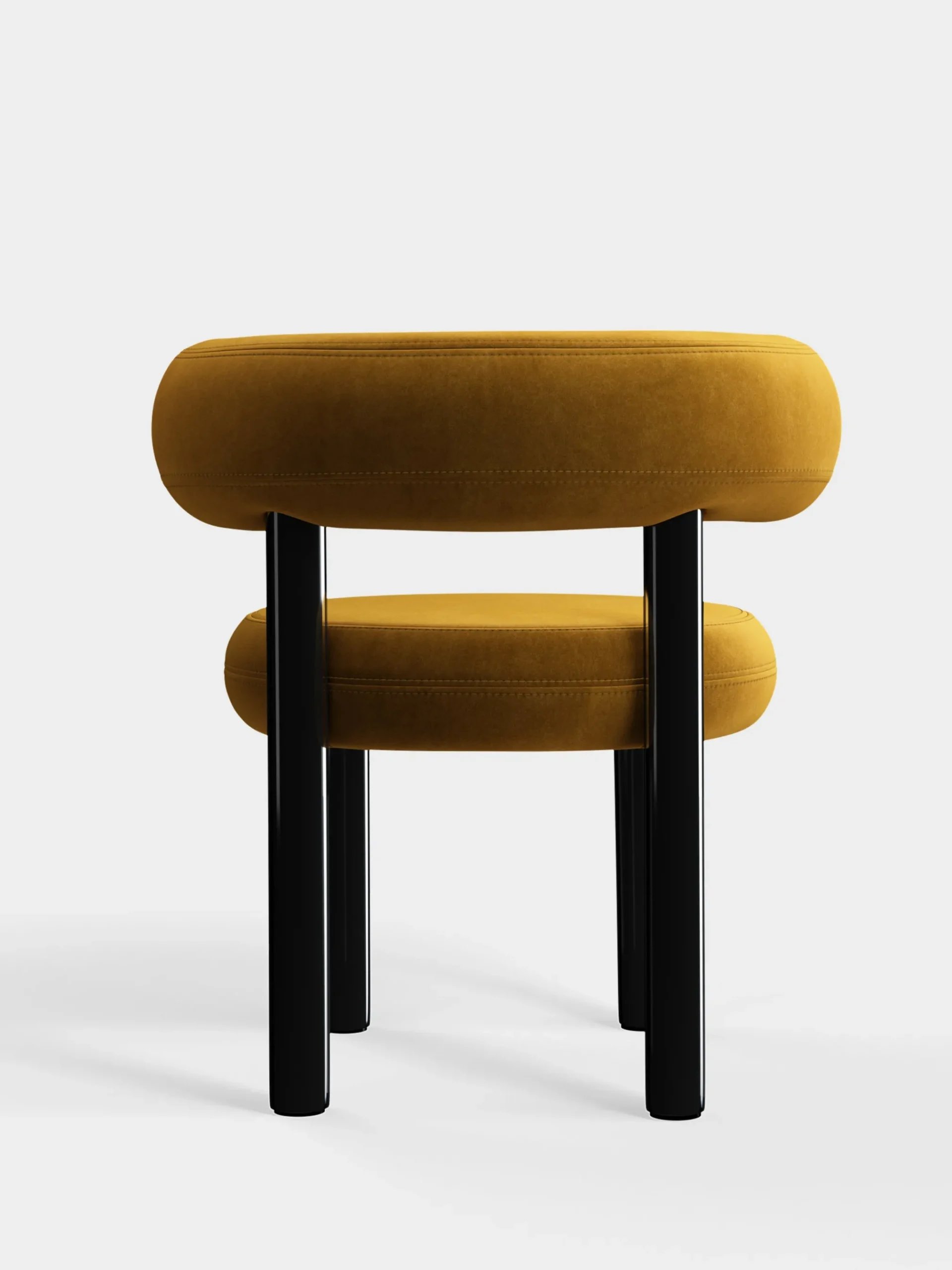 Tom Dixon Dining Chairs*Fat Black Steel Dining Chair