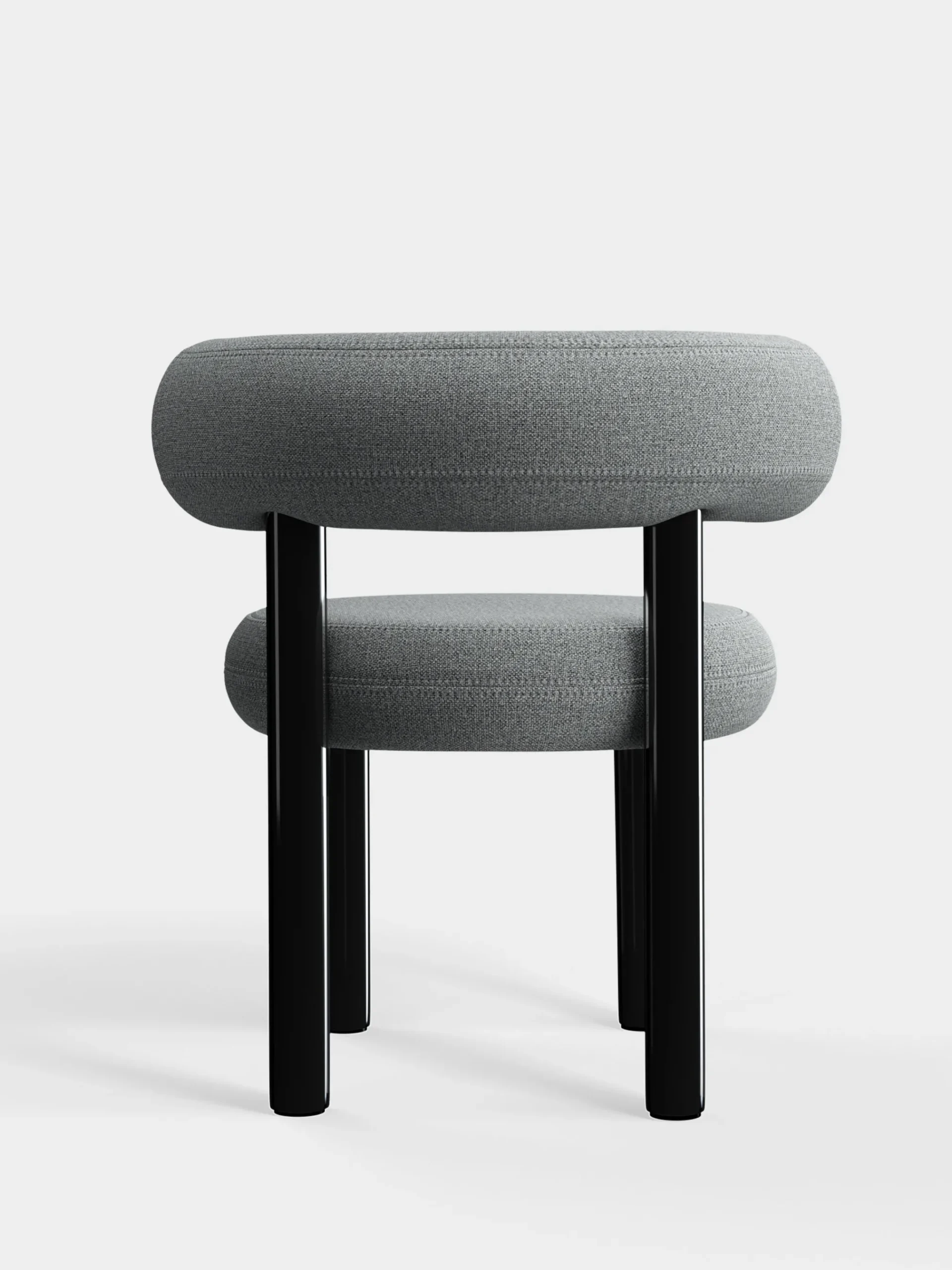 Tom Dixon Dining Chairs*Fat Black Steel Dining Chair