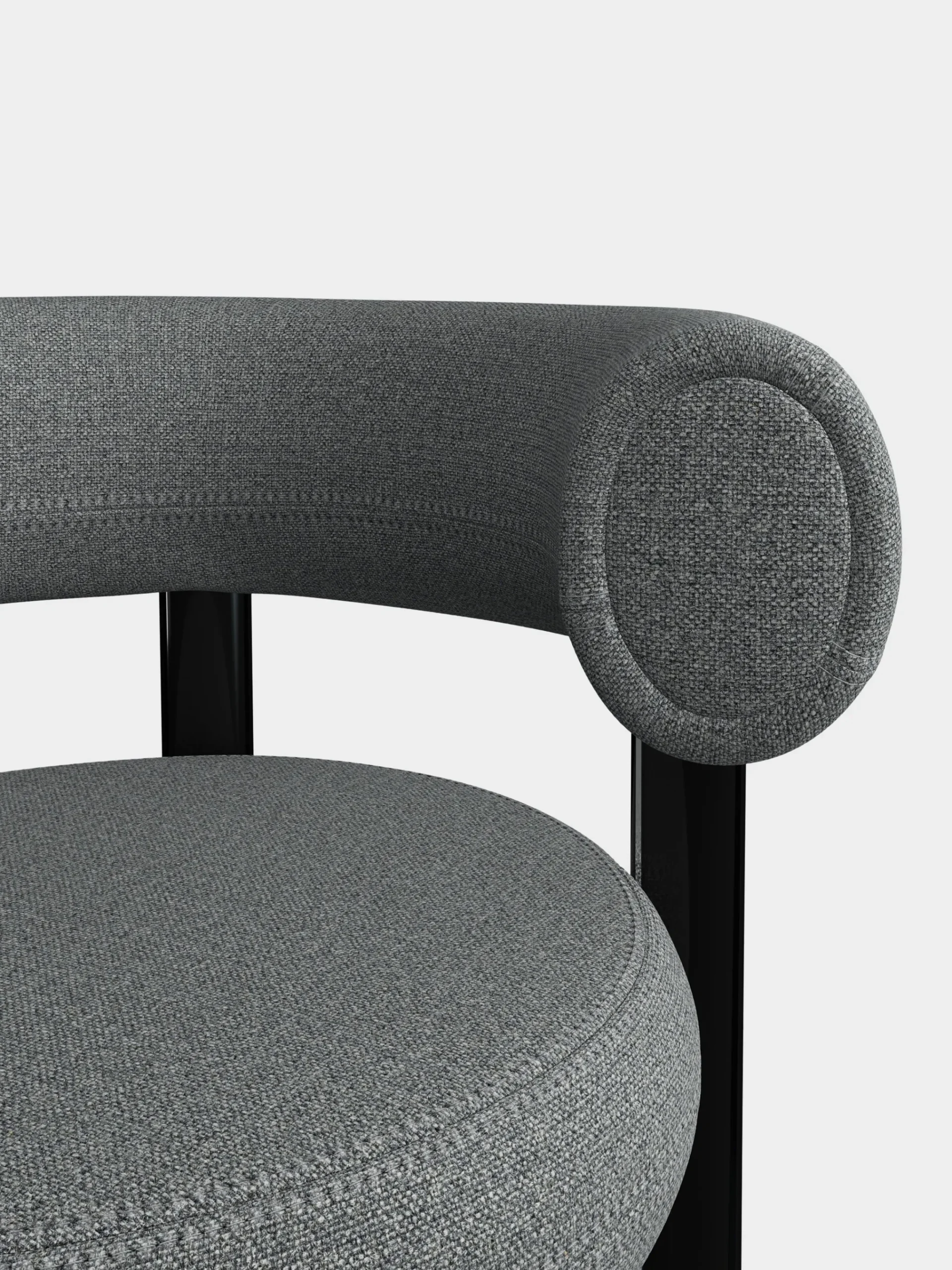 Tom Dixon Dining Chairs*Fat Black Steel Dining Chair