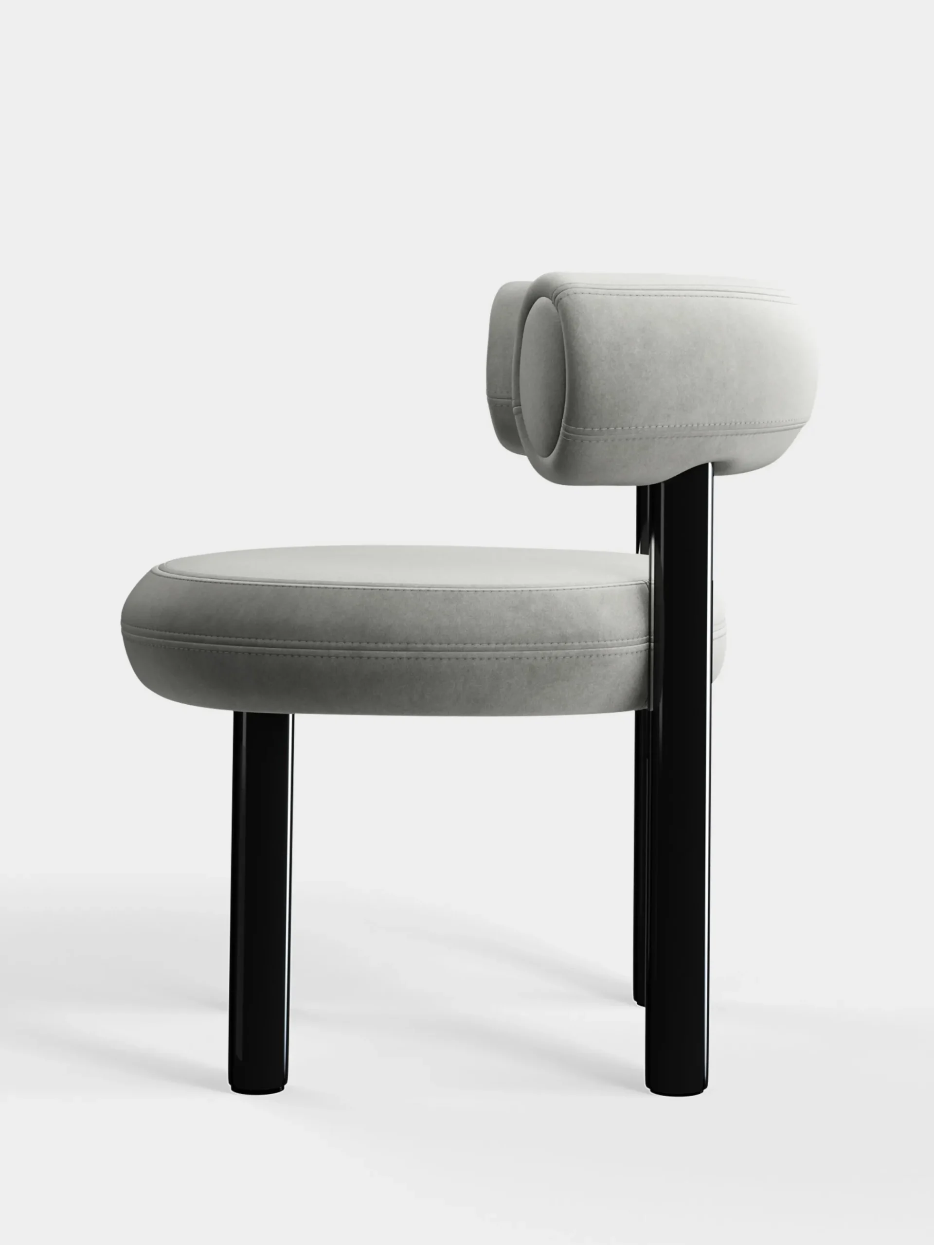 Tom Dixon Dining Chairs*Fat Black Steel Dining Chair