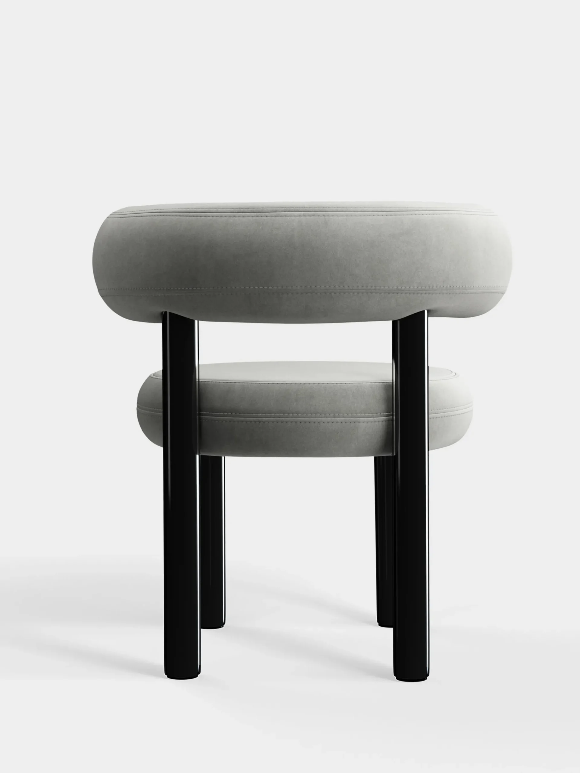 Tom Dixon Dining Chairs*Fat Black Steel Dining Chair