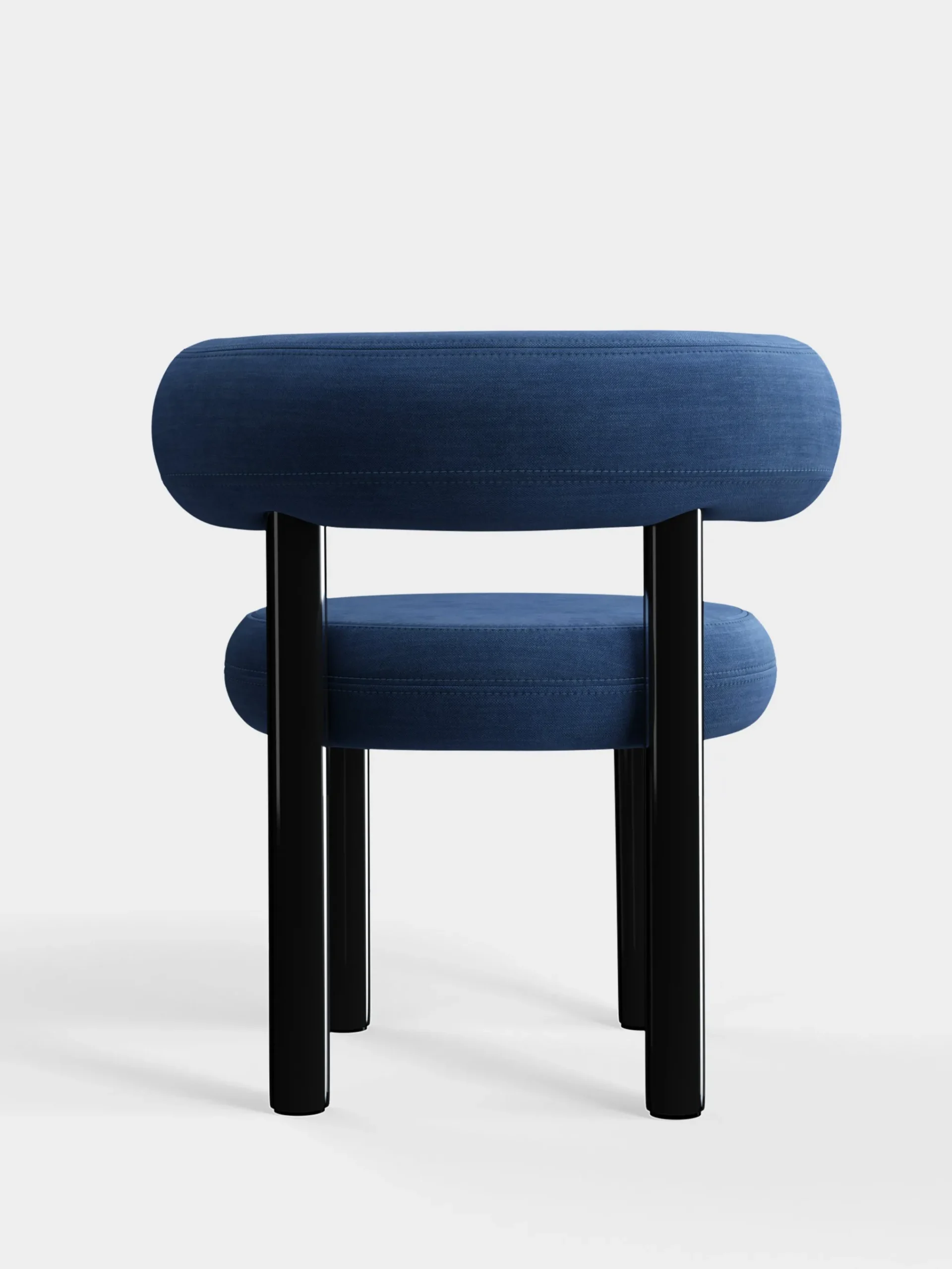 Tom Dixon Dining Chairs*Fat Black Steel Dining Chair