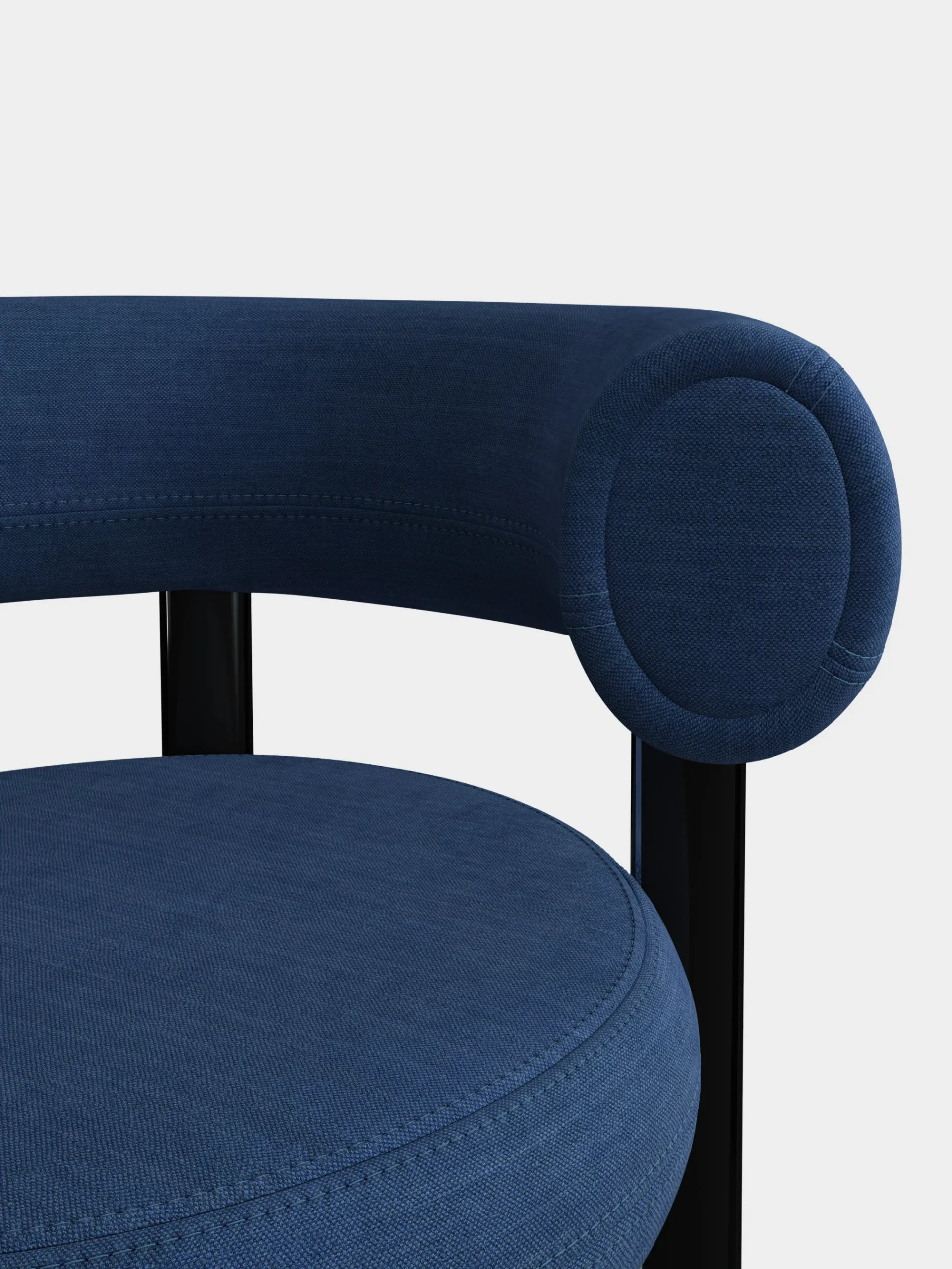 Tom Dixon Dining Chairs*Fat Black Steel Dining Chair