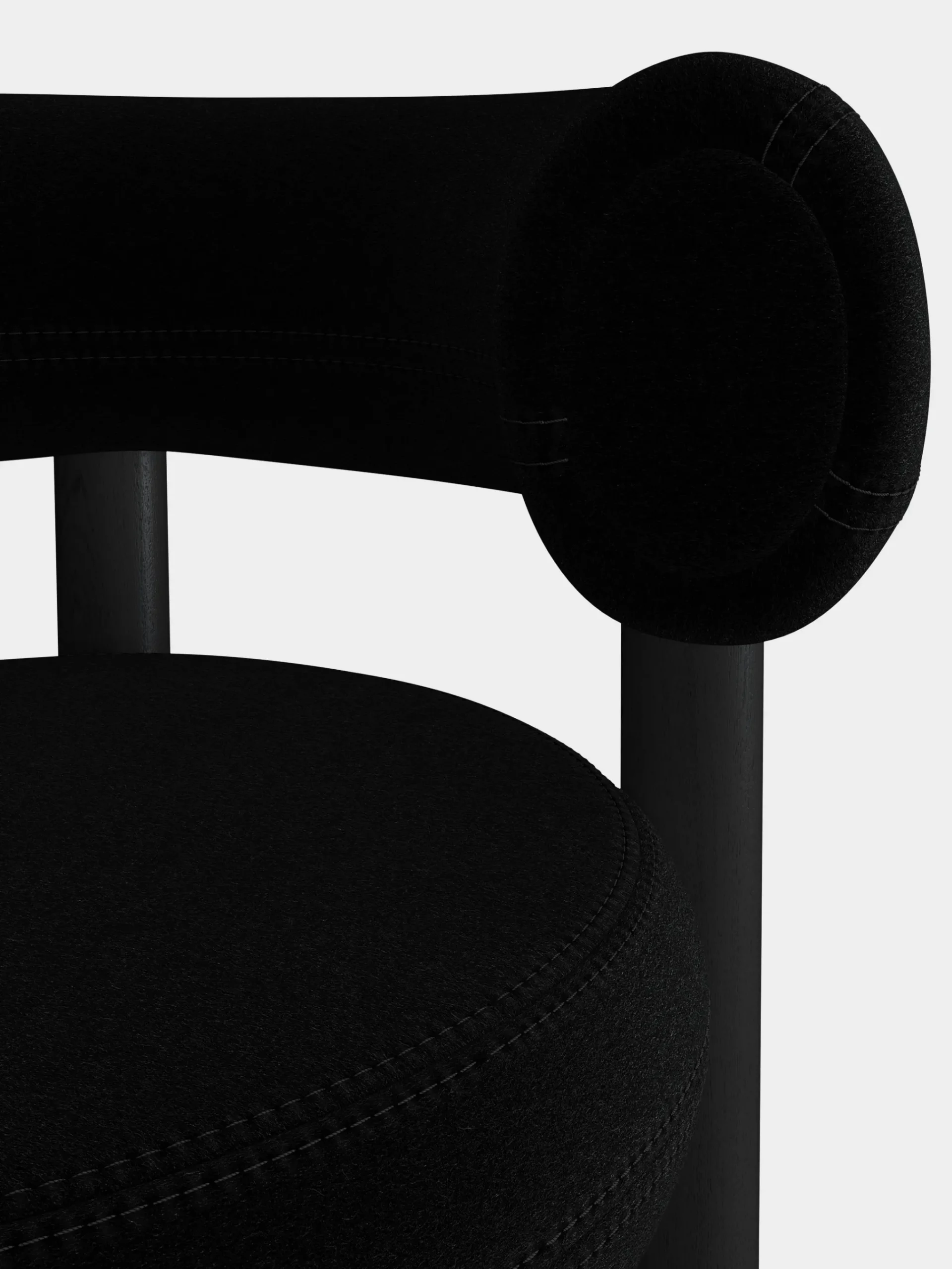 Tom Dixon Bar & Counter Stools*Fat Black Wood 75cm Bar Stool