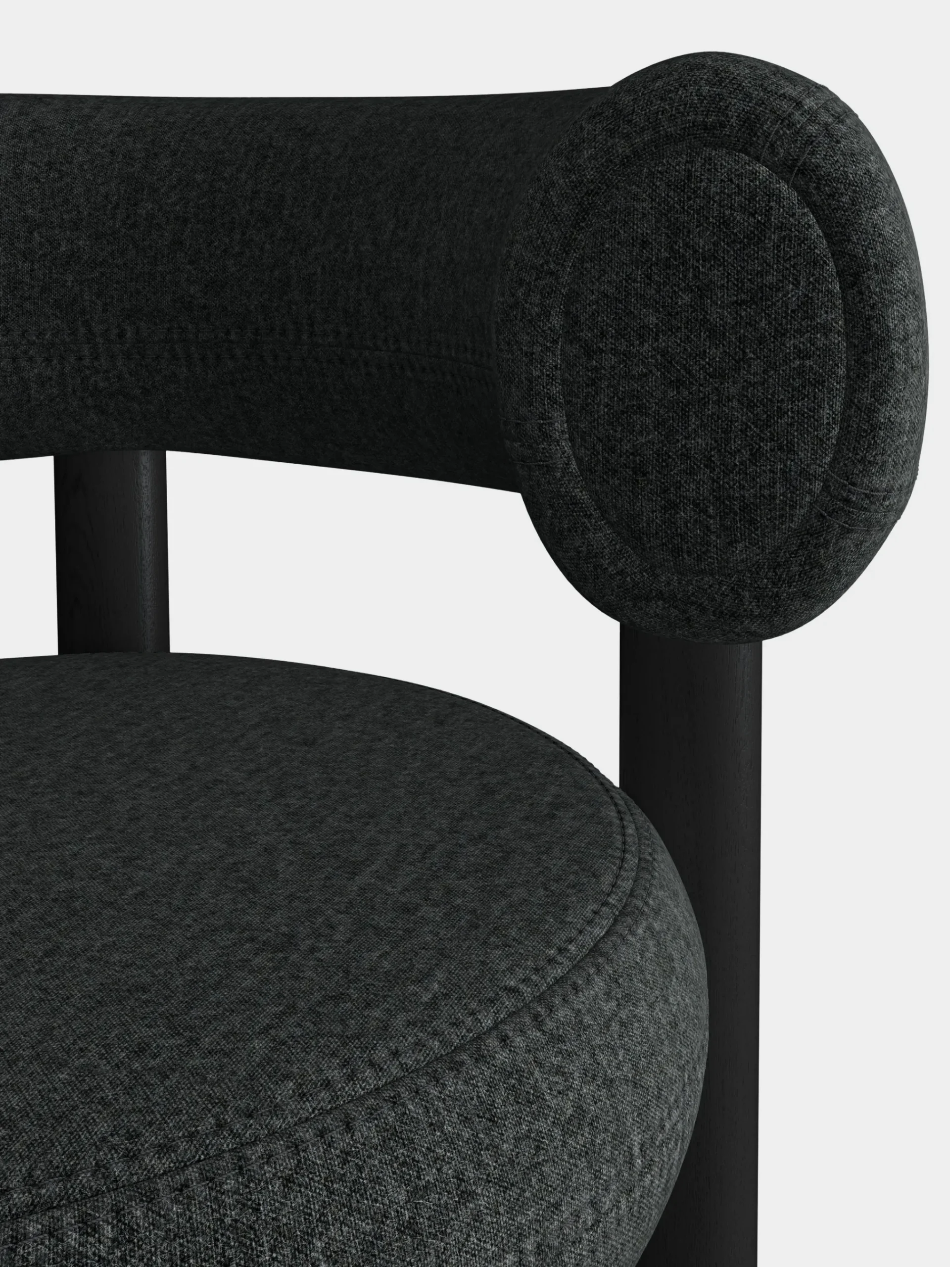Tom Dixon Bar & Counter Stools*Fat Black Wood 75cm Bar Stool
