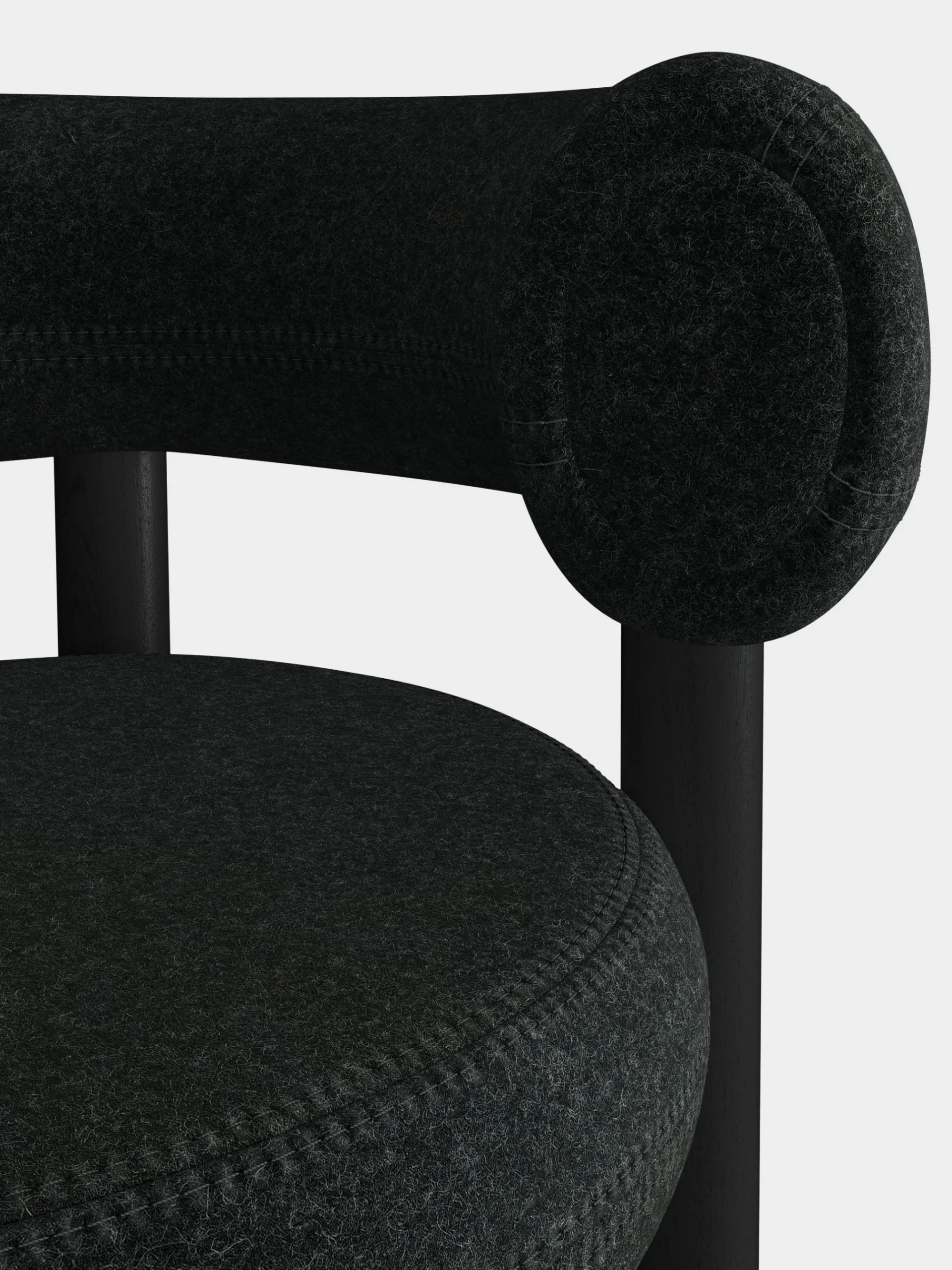Tom Dixon Bar & Counter Stools*Fat Black Wood 75cm Bar Stool