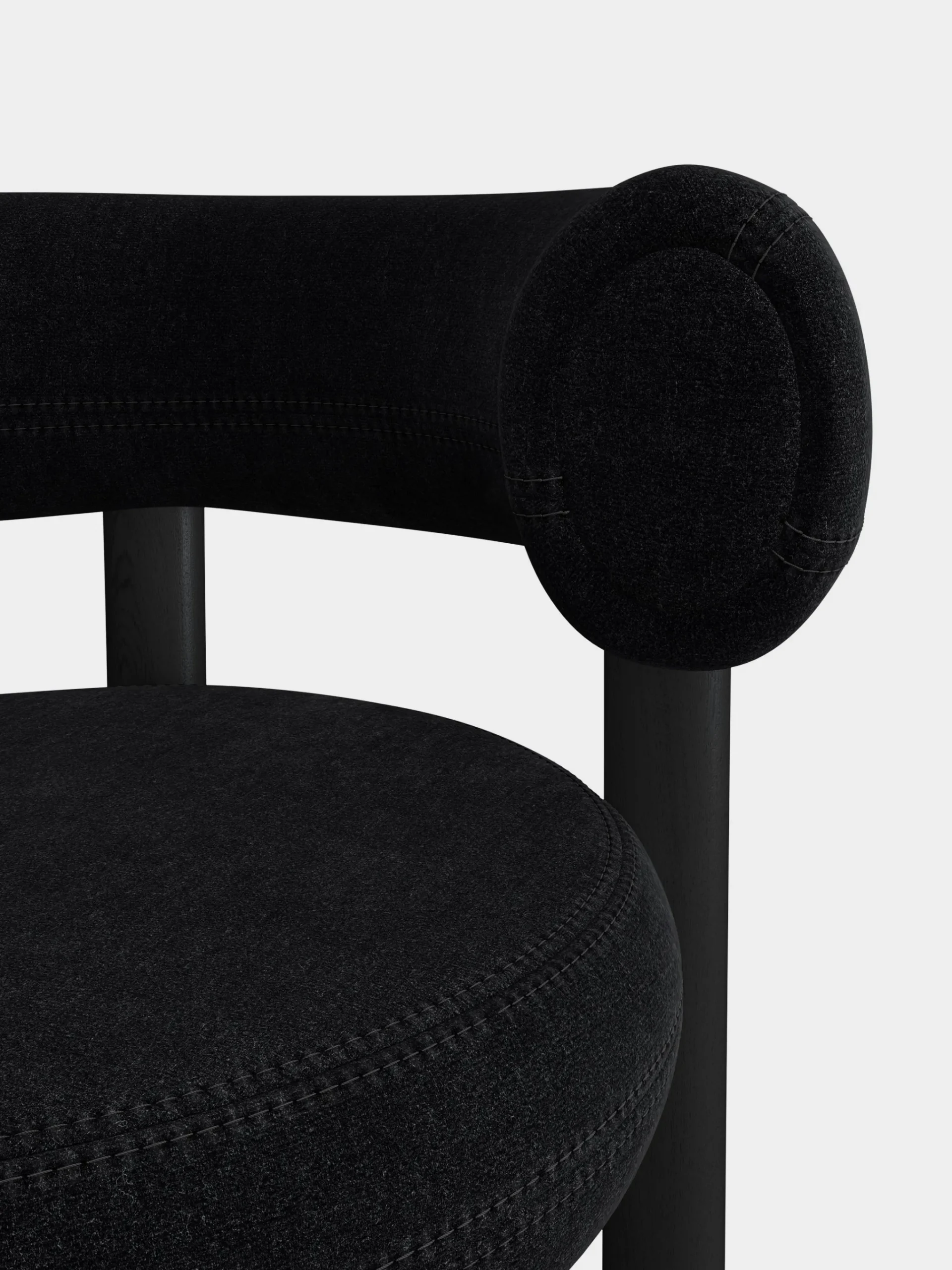 Tom Dixon Bar & Counter Stools*Fat Black Wood 65cm Counter Stool