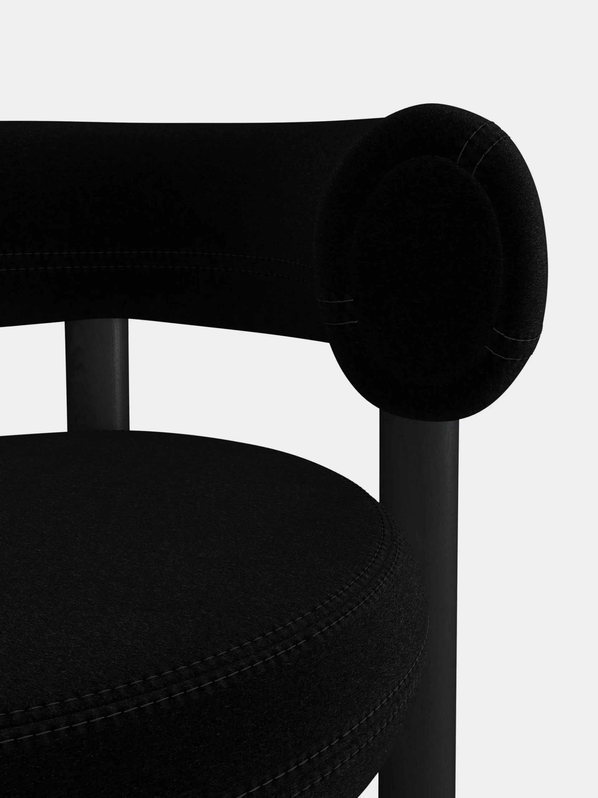 Tom Dixon Bar & Counter Stools*Fat Black Wood 65cm Counter Stool