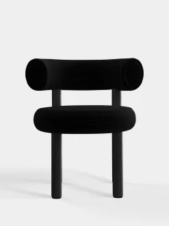 Tom Dixon Dining Chairs*Fat Black Wood Dining Chair