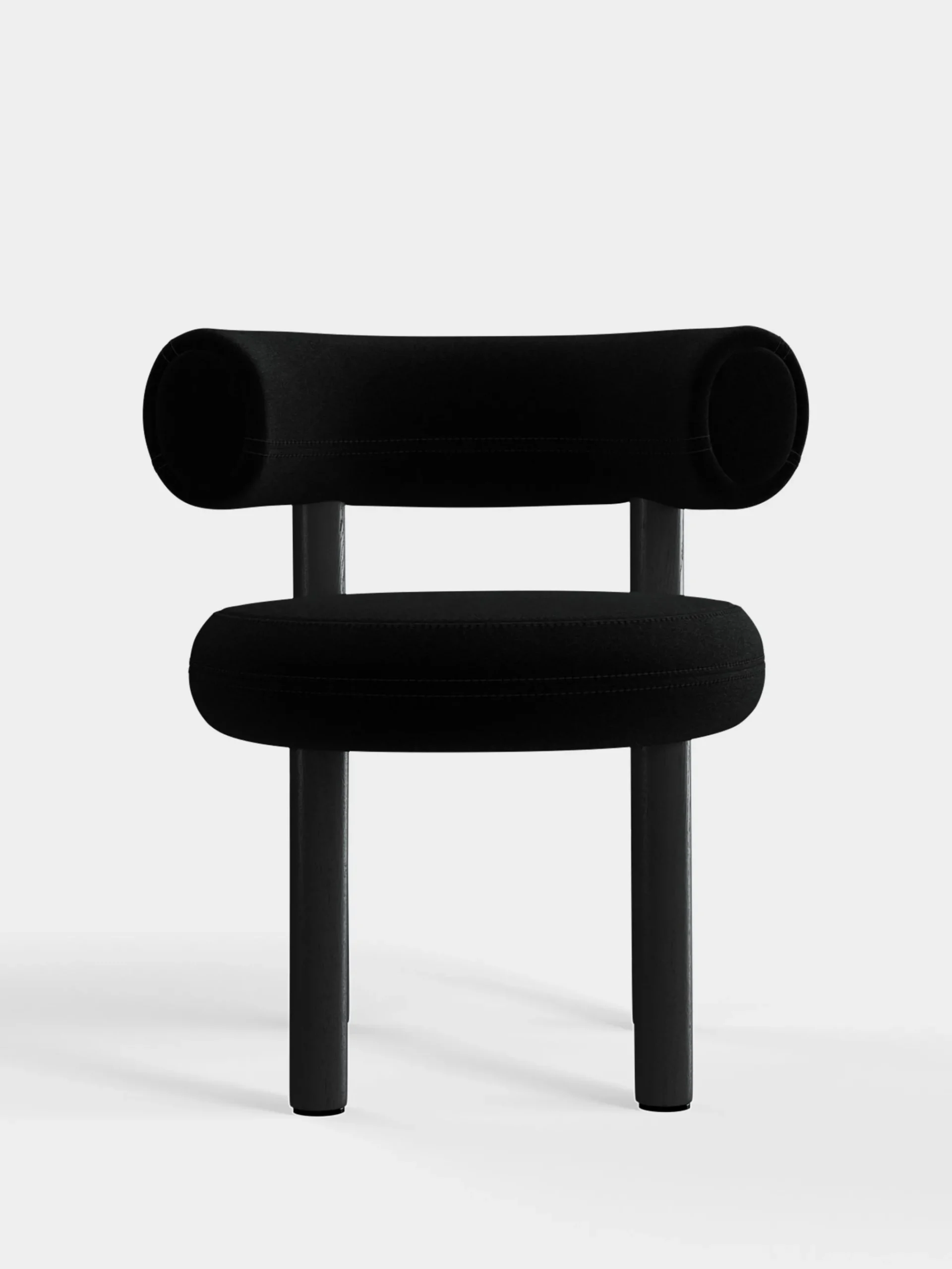 Tom Dixon Dining Chairs*Fat Black Wood Dining Chair