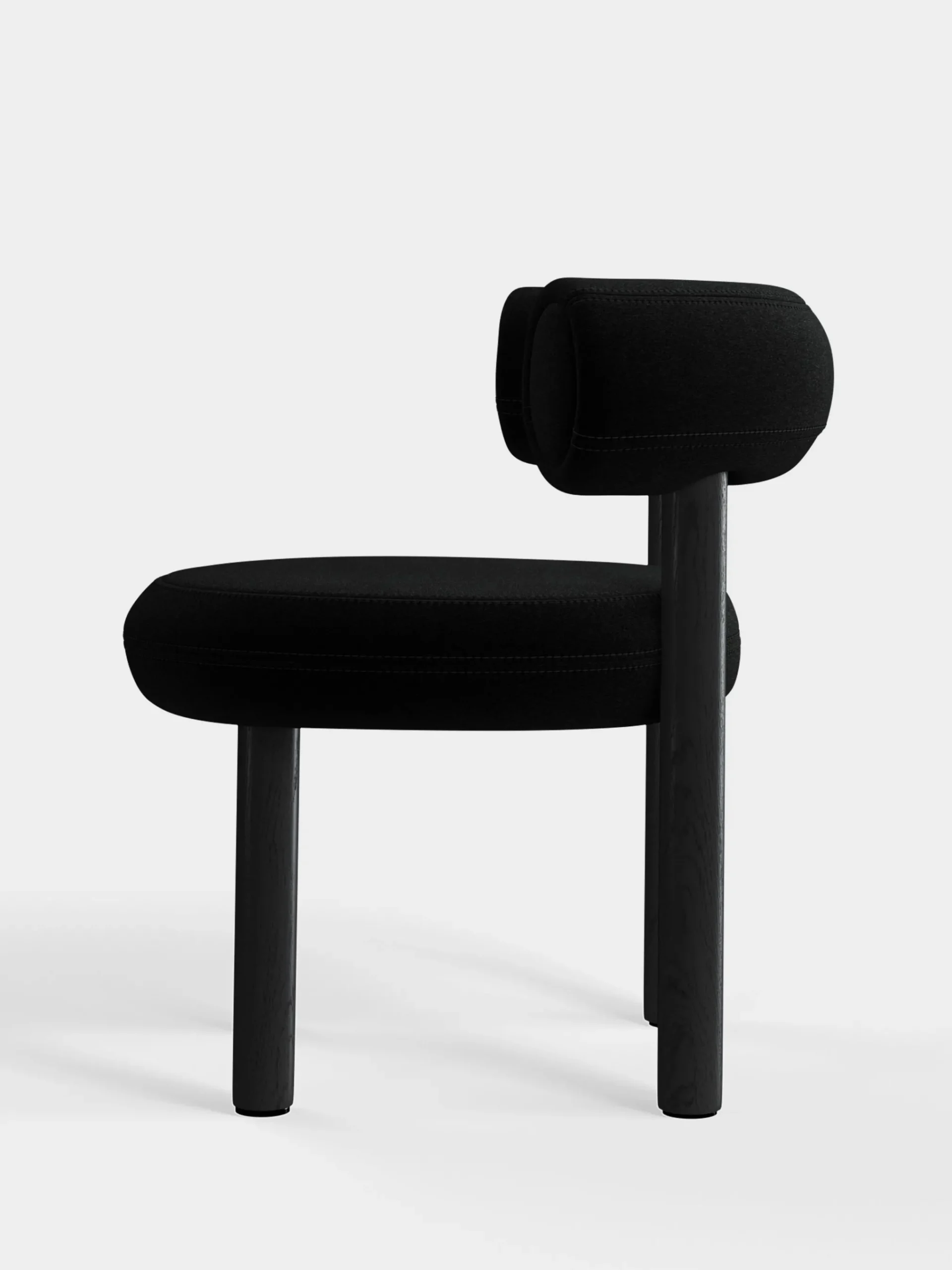 Tom Dixon Dining Chairs*Fat Black Wood Dining Chair