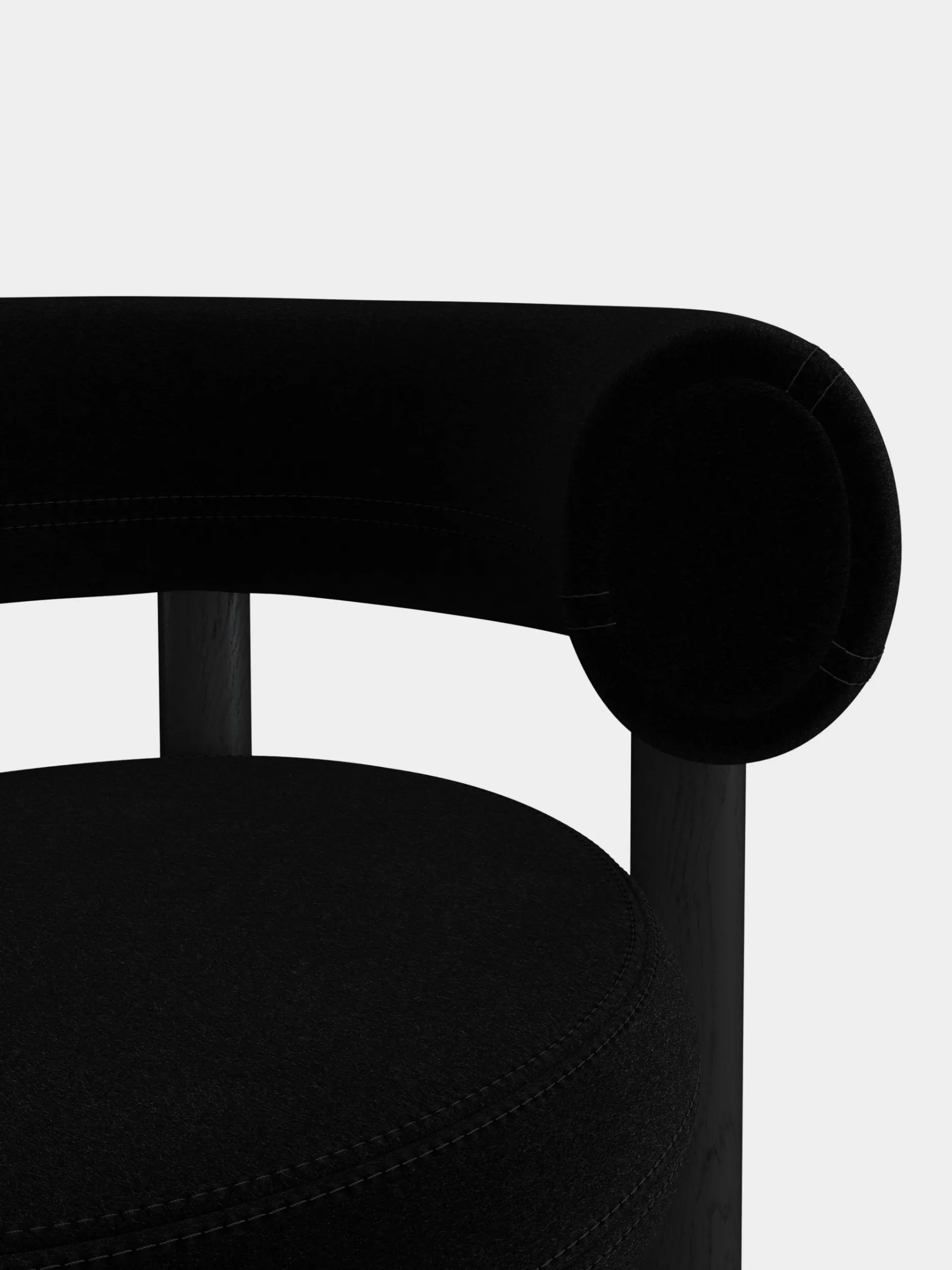 Tom Dixon Dining Chairs*Fat Black Wood Dining Chair