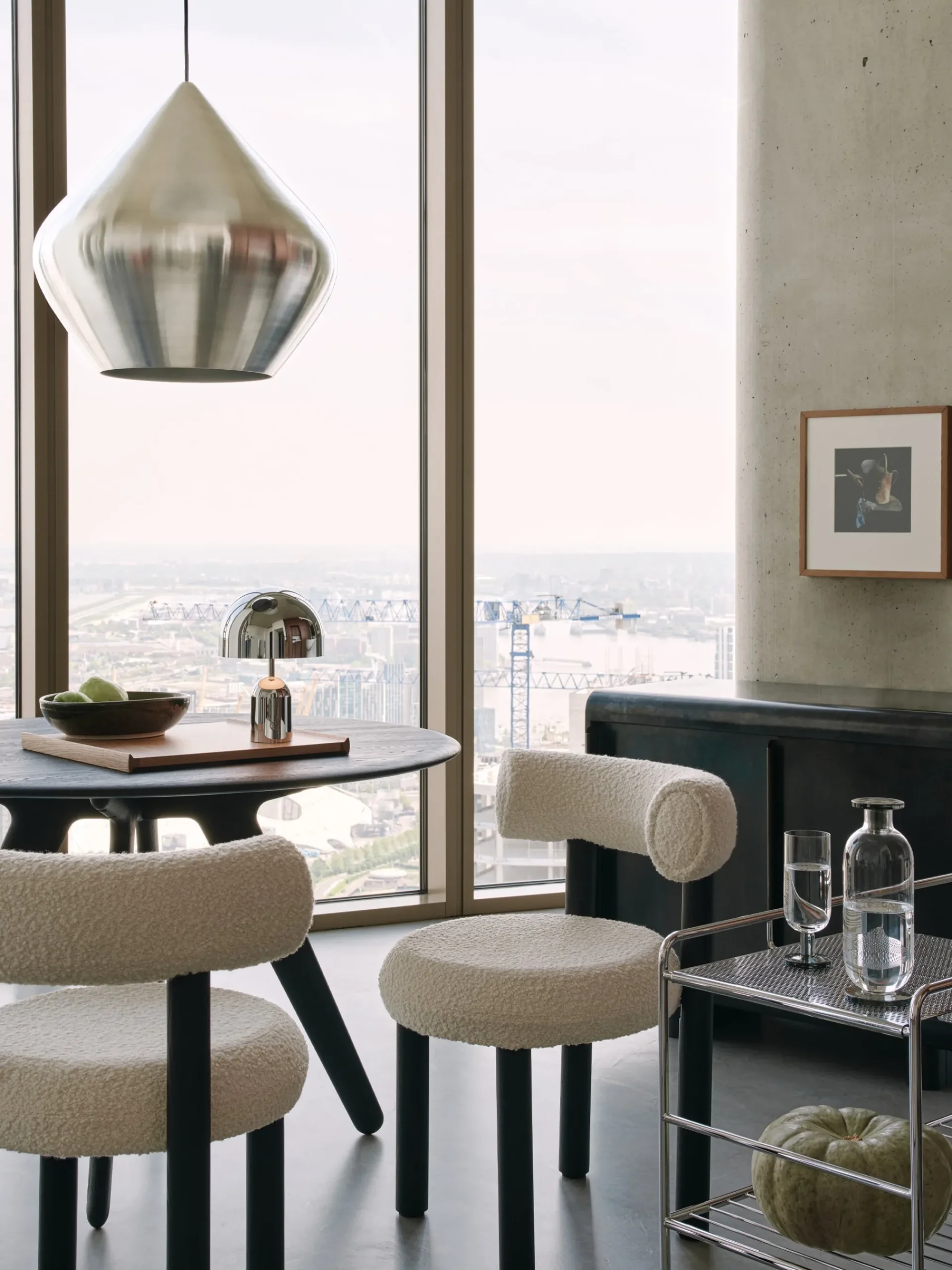 Tom Dixon Dining Chairs*Fat Black Wood Dining Chair